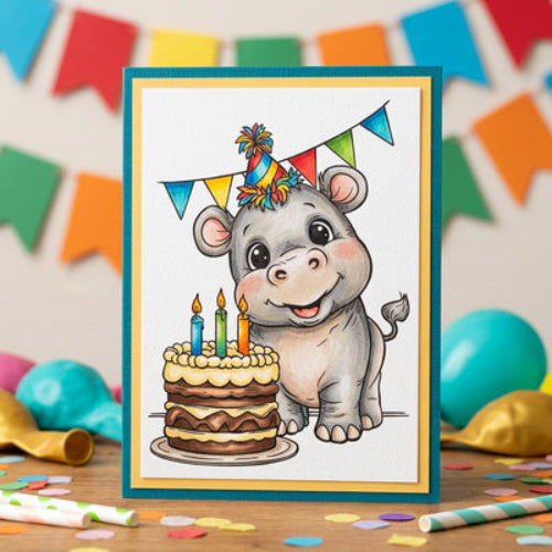 Studio Light Clear Stamps Hippo Birthday Essentials nr. 950