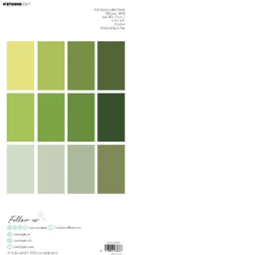 Unicolor papirblok - All greens