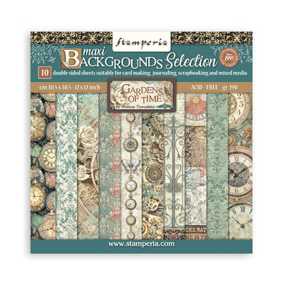 Stamperia Paper Pad Large – Gardens of Time Backgrounds