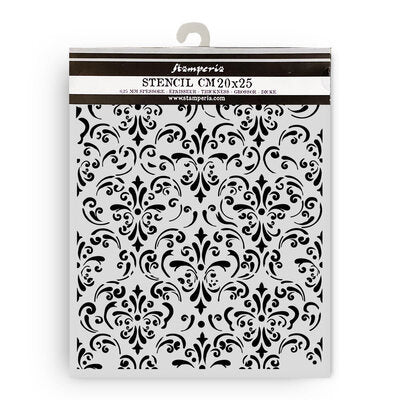 Stamperia stencil - Gardens of Time wallpaper