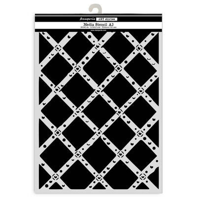 Stamperia stencil - Gardens of Time Diamond Grid Pattern