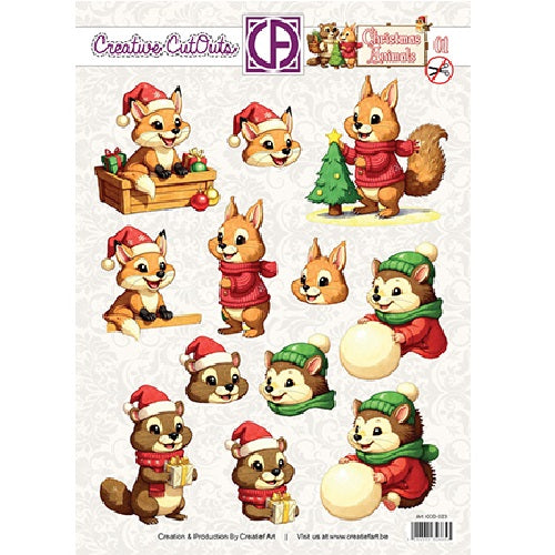 Creative Cutouts Christmas animals 01