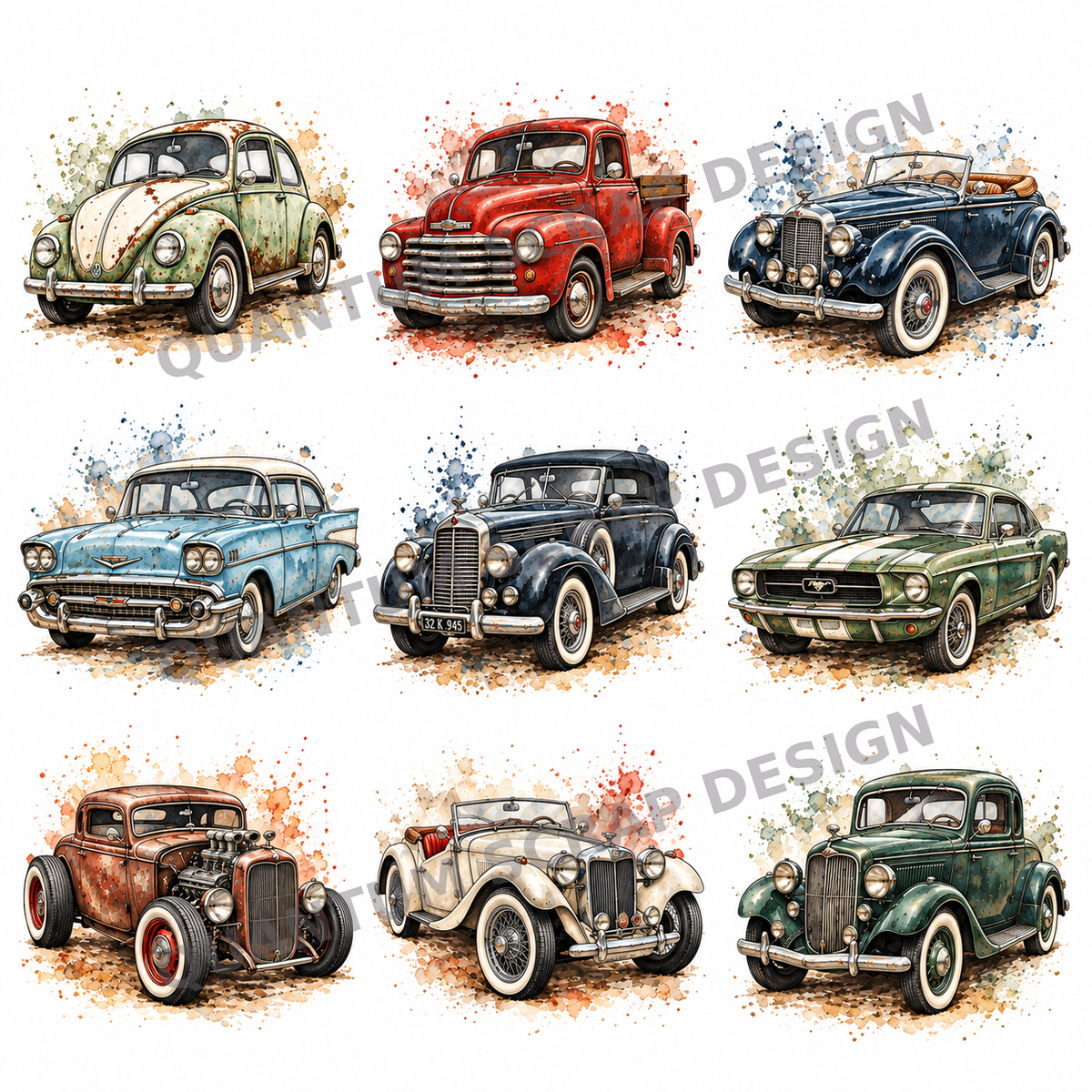 Quantum Scrap Design Vintage herre og biler