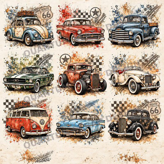 Quantum Scrap Design Vintage herre og biler