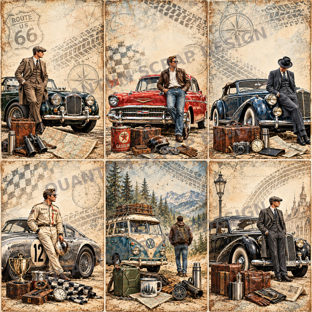 Quantum Scrap Design Vintage herre og biler