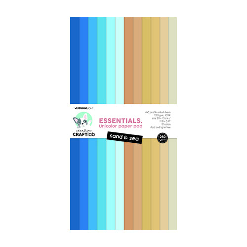 Unicolor papirblok - Sand & Sea