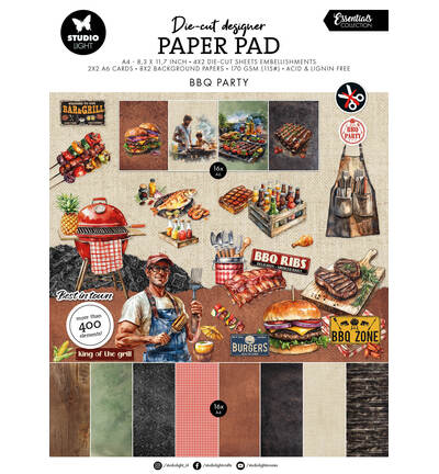 Studio Light BBQ Party Essentials die-cuts paper pad
