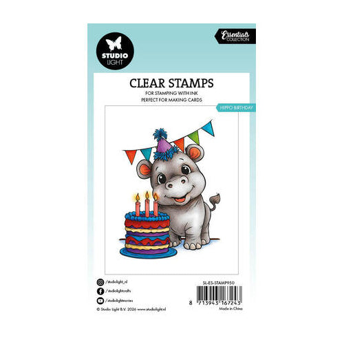 Studio Light Clear Stamps Hippo Birthday Essentials nr. 950
