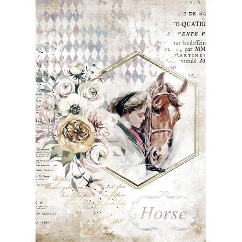Romantic Horses lady frame