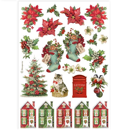 Christmas socks and houses