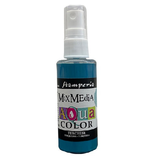 Stamperia Mix media aqua color Turkis