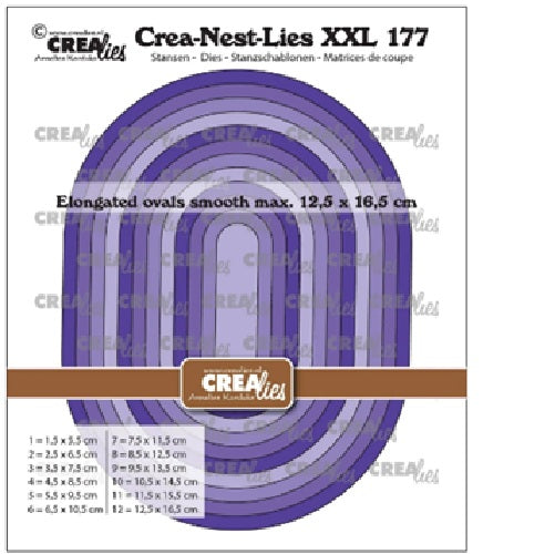 Crealies Elongated ovals smooth